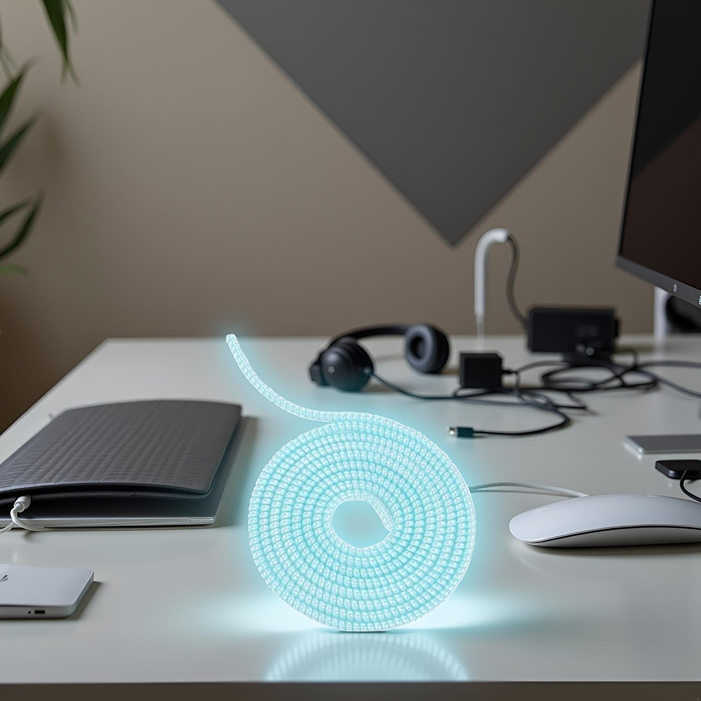 White Spiral Cable Protector, Chargers Cable Protector Data Cable Protect Sleeve, Headphone Cable Saver for Phone Earphone USB Data Cable Pet Chew