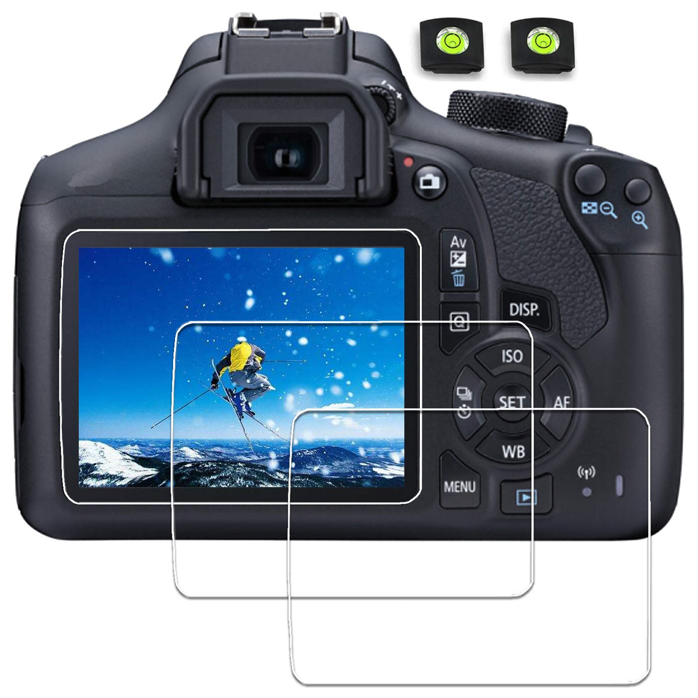 debous Screen Cover for Canon Eos Rebel T7 T6 Kiss X80 2000d 1300d Rebel T5 Kiss X70 1200d, Arc Edge Optical Tempered Glass Lcd Hard Film(3 pack)