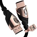 Monster Rose Gold HDMI Cable 4K Ultra HD - Works with Xbox Series X, PlayStation 5, Nintendo, Apple TV HDMI Cable - 24K Gold Contacts, High Speed 21