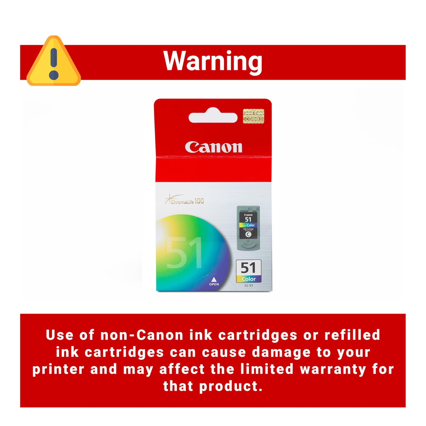 Canon CL-51 Genuine Color Ink Cartridge, Compatible with iP6310D/6220D/6210D, MX310/300, MP460/170/160/150/180/450/460