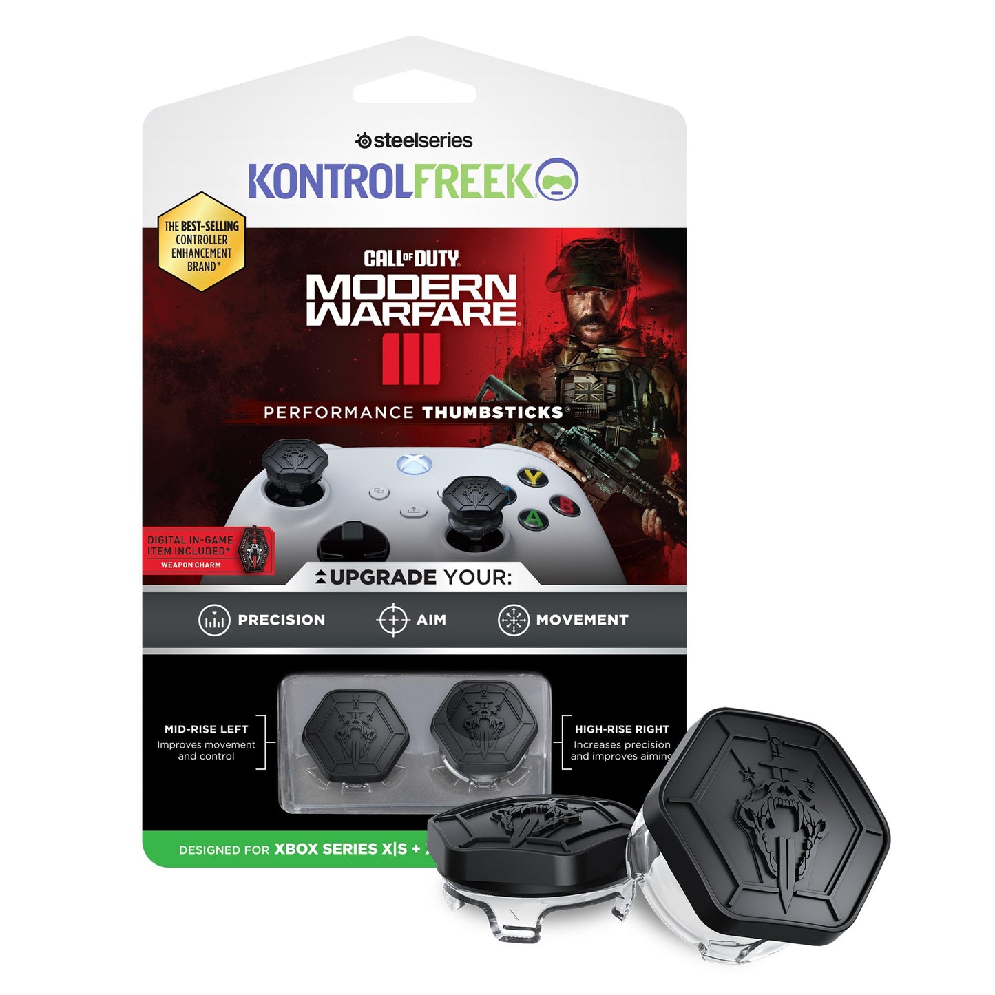 KontrolFreek Call of Duty: Modern Warfare III Performance Thumbsticks for Xbox One (XB1) and Xbox Series X (XBX) | 1 High-Rise, 1 Mid-Rise |