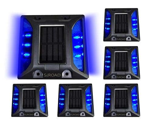 SIROAD Solar Driveway Deck Light, IP68 Waterproof Driveway Reflector Outdoor LED Light for Dock Walkway Lane Porch Patio Pathway Garden Yard Road