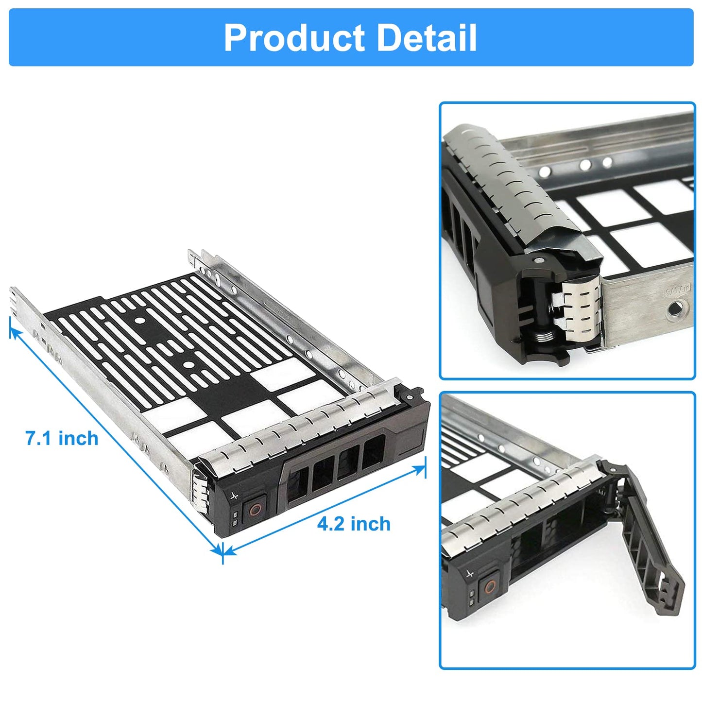YEECHUN (5 Pack) 3.5" SAS SATA Hard Drive Tray Caddy Replacement Compatible with Dell PowerEdge T330 T430 T630 R230 R330 R430 R530 R630 R730 R730XD