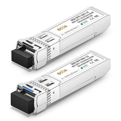 6COM a Pair of 10G BiDi SFP+ Transceiver, 10GBase-BIDI 1270nm/1330nm SMF, up to 60km, Compatible with Cisco, Ubiquiti, Mikrotik, D-Link, Supermicro