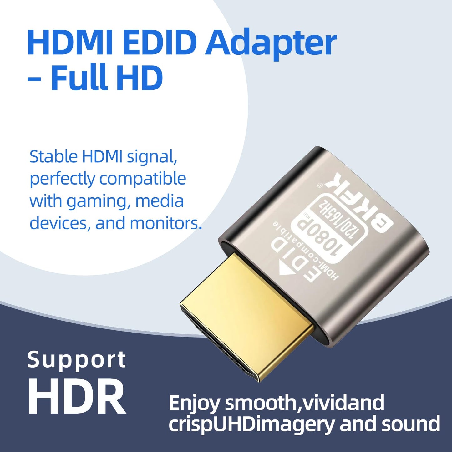 BKFK HDMI Dummy Plug 4K HDR,Virtual Monitor EDID Emulator, Headless Display Adapter,Headless hdmi Adapter Dummy?Supports up to 4k@60Hz,1080@120Hz