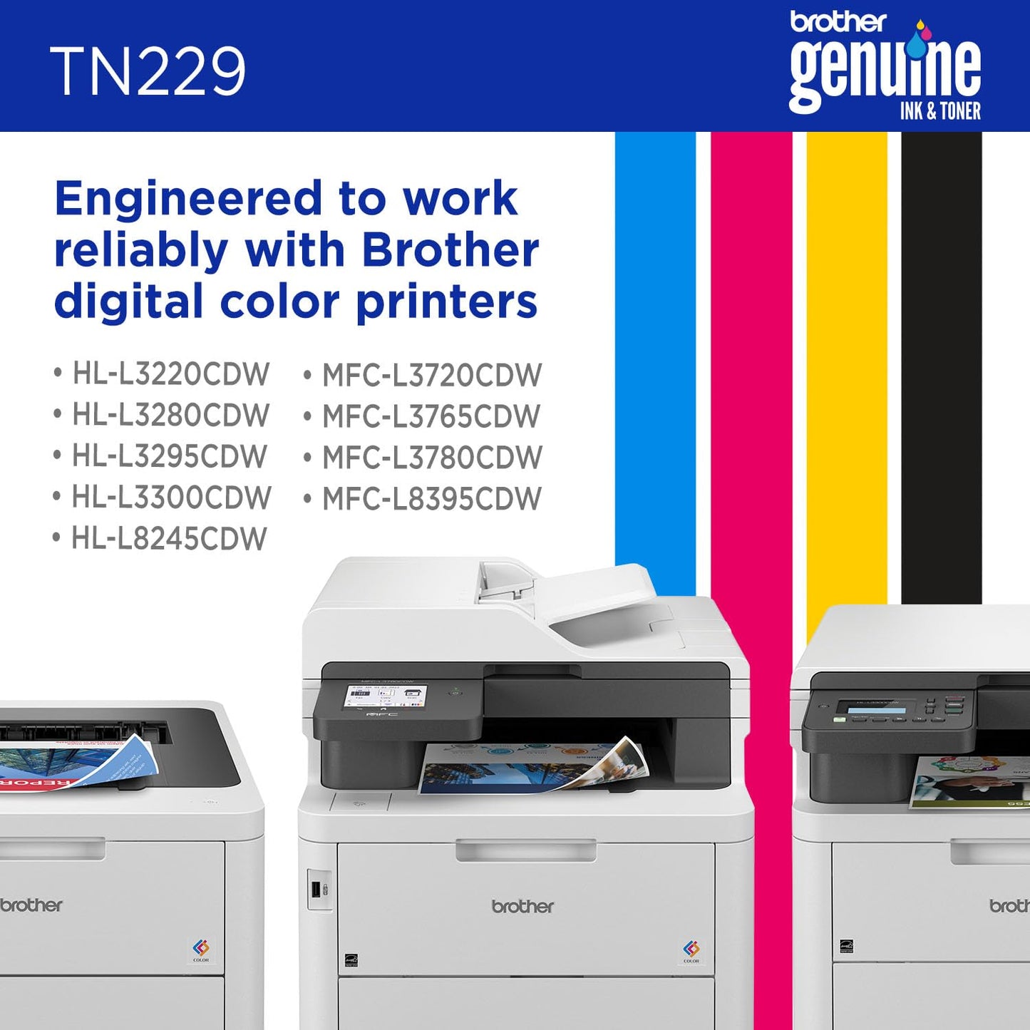 Brother Genuine TN229C Cyan Standard Yield Printer Toner Cartridge - Print up to 1,200 Pages(1)