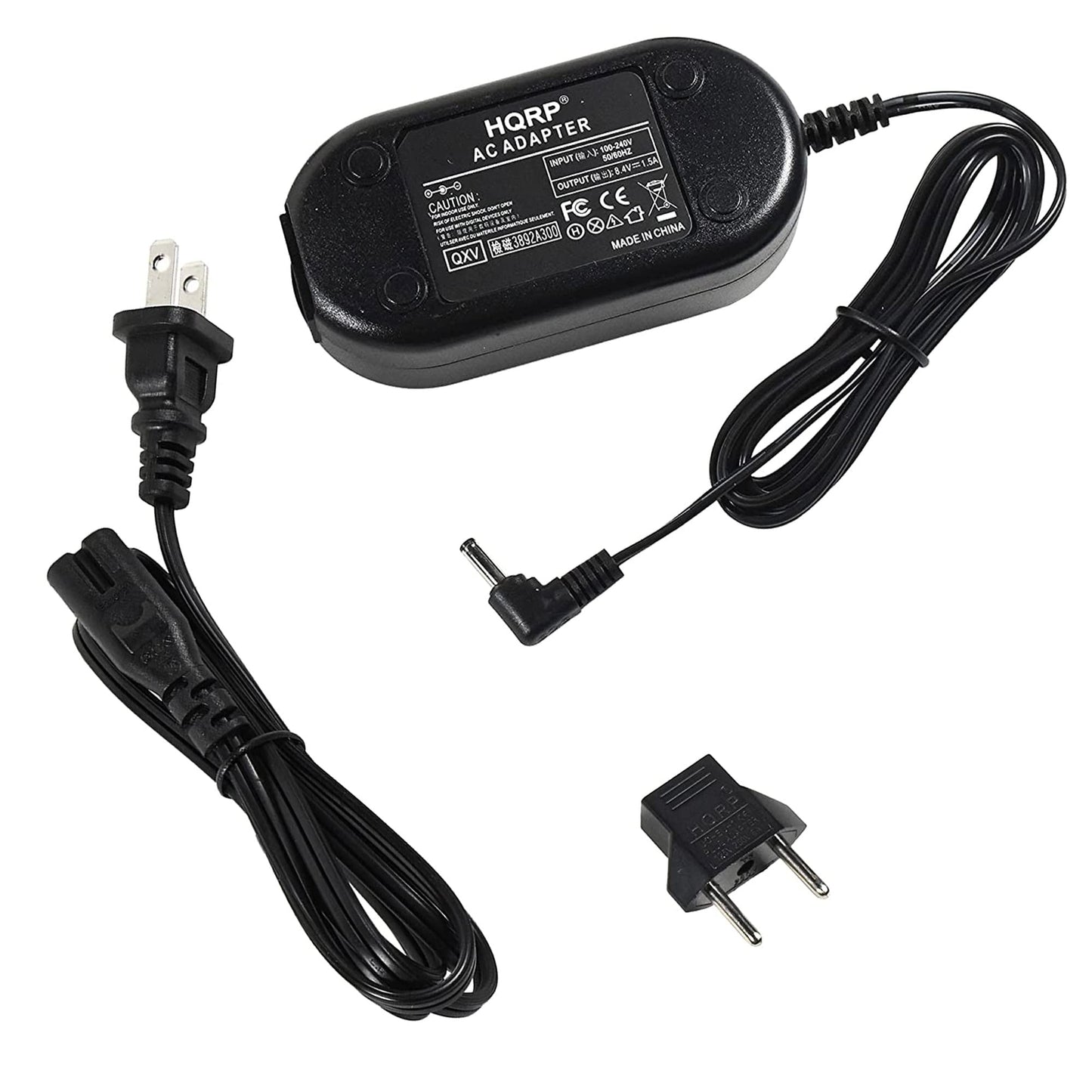 HQRP Replacement AC Adapter/Power Supply Compatible with Canon VIXIA HG20, VIXIA HG21, LEGRIA HG20 Digital Camcorder with USA Cord & Euro Plug Adapter