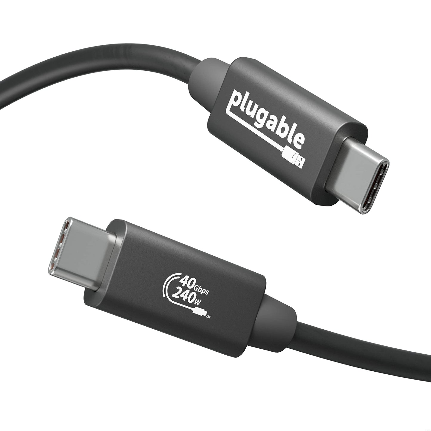 Plugable USB C Cable, 240W Charging Cable 40Gbps, 4K 120Hz, 8K 60Hz USB-C Monitor, iPhone, MacBook, iPad, Samsung Galaxy, 3.3 Feet (USBC-240W-1M)