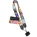 PowerDriver Clip and Go Strap for Phone with Wallet Crossbody,Cute Flower Embroidered Cellphone Lanyard for All Phones (Four Leaf Clover-Black) (Four