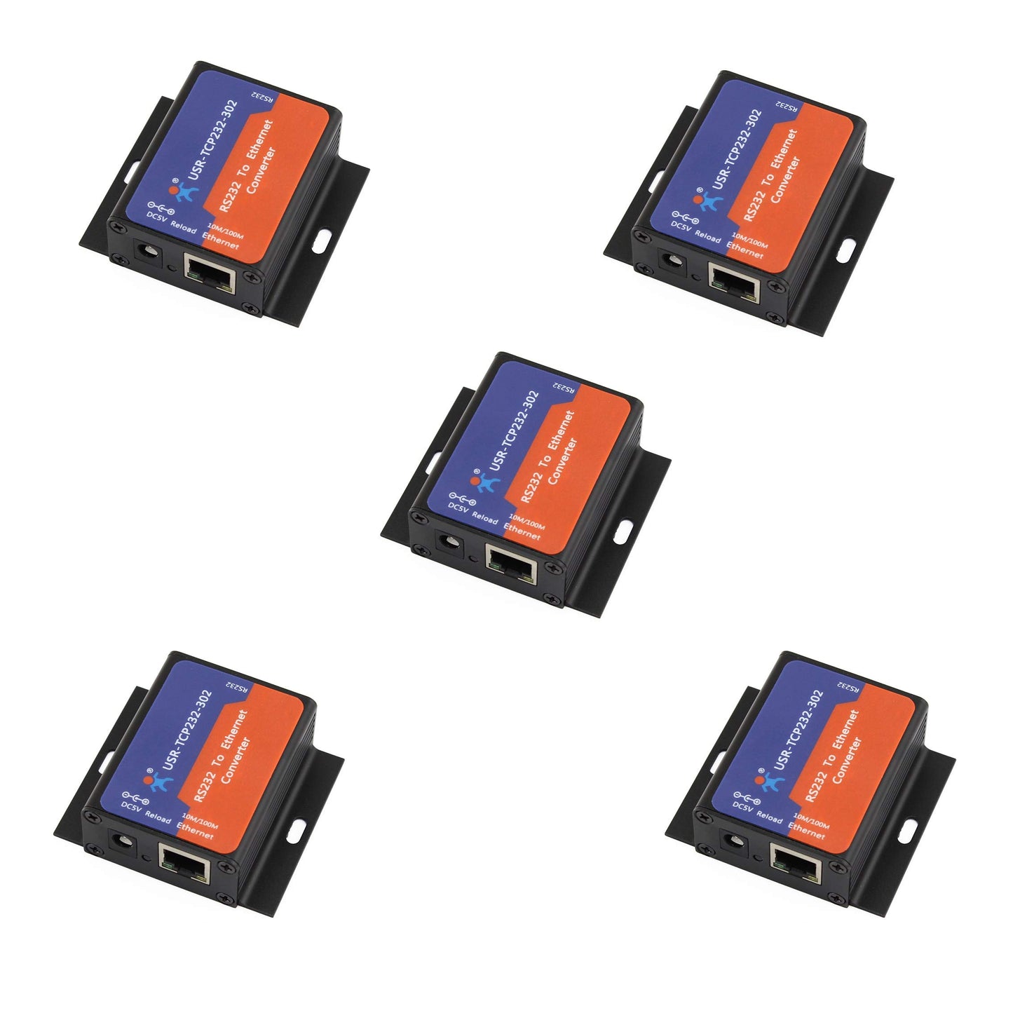 USR 5PCS USR-TCP232-302 Tiny Size Serial RS232 to Ethernet TCP IP Server Module Ethernet Converter Support DHCP/DNS