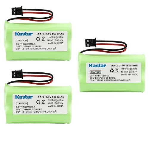 Kastar 3-Pack AAX2 2.4V 1600mAh MSM Plug Ni-MH Rechargeable Battery for Uniden BT1007 BT-904 BBTY0700001 CEZAi2998 DCX150 DECT1500 D1484 Panasonic