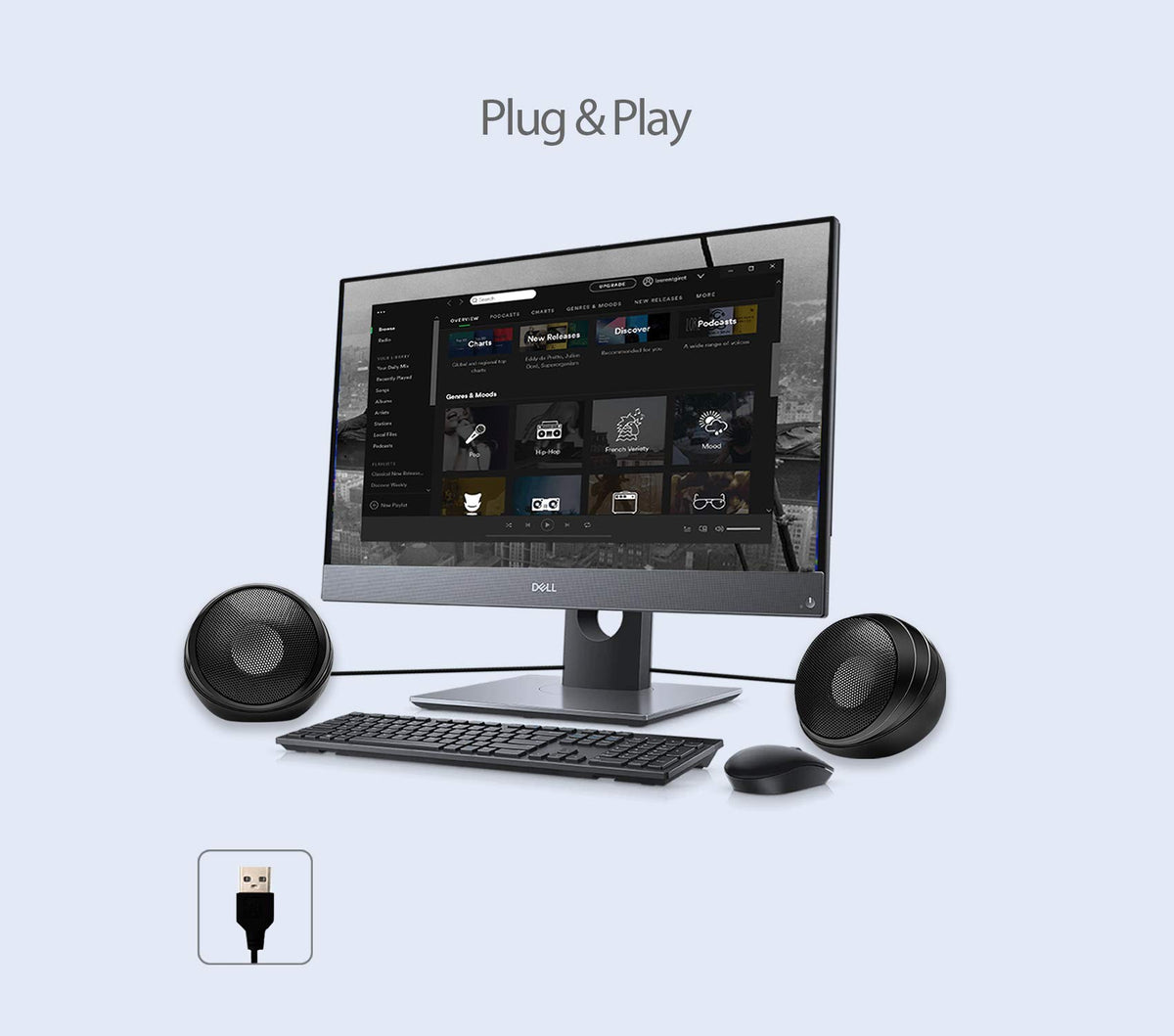 Adesso Xtream S4 USB Desktop Speaker 5W x 2 Black