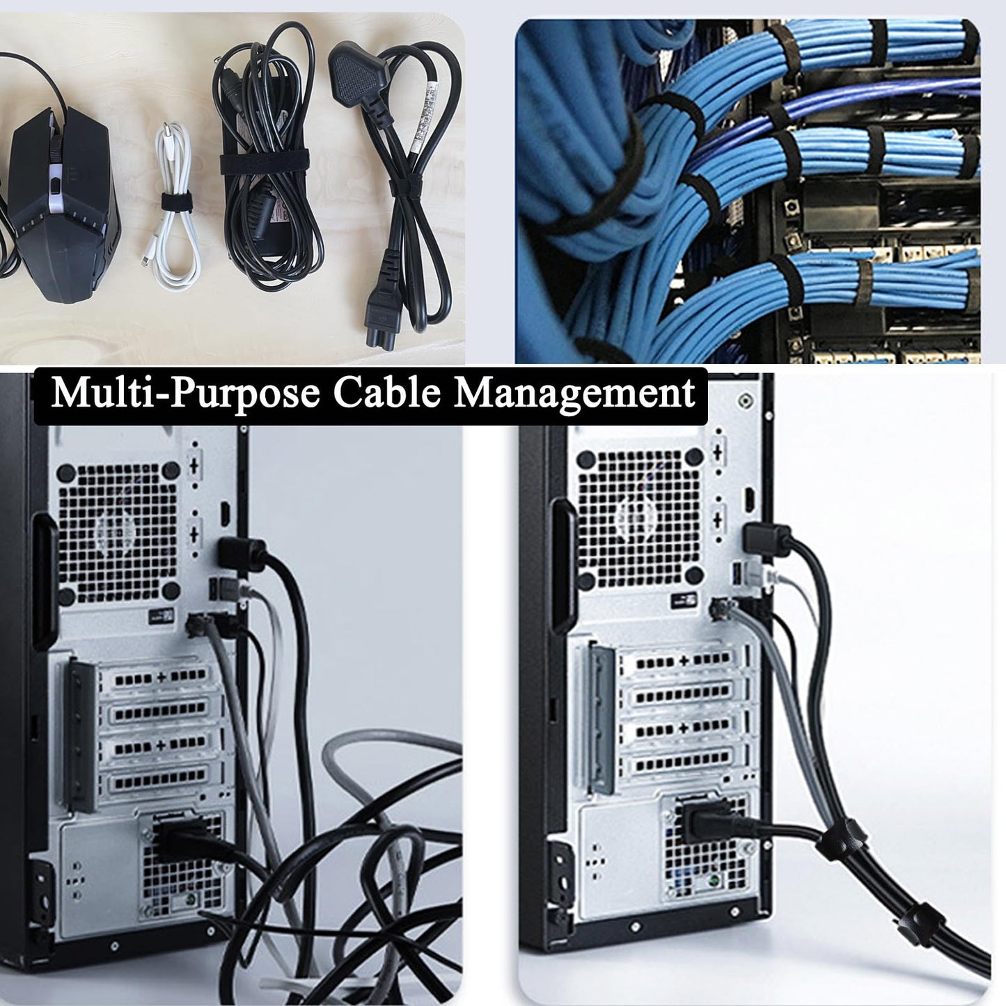 100PCS Reusable Cable Ties, Multi-Purpose Cables Management for Electrical Charging Cords, Wire Ties, Cord Ties, Cable Straps, Adjustable, Heavy Duty