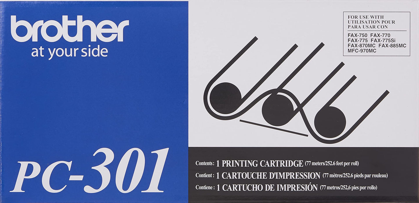 Brother PC301 OEM Ribbon - PPF 750 770 775 870MC 885MC MFC 970MC Print Cartridge (250 Yield) OEM