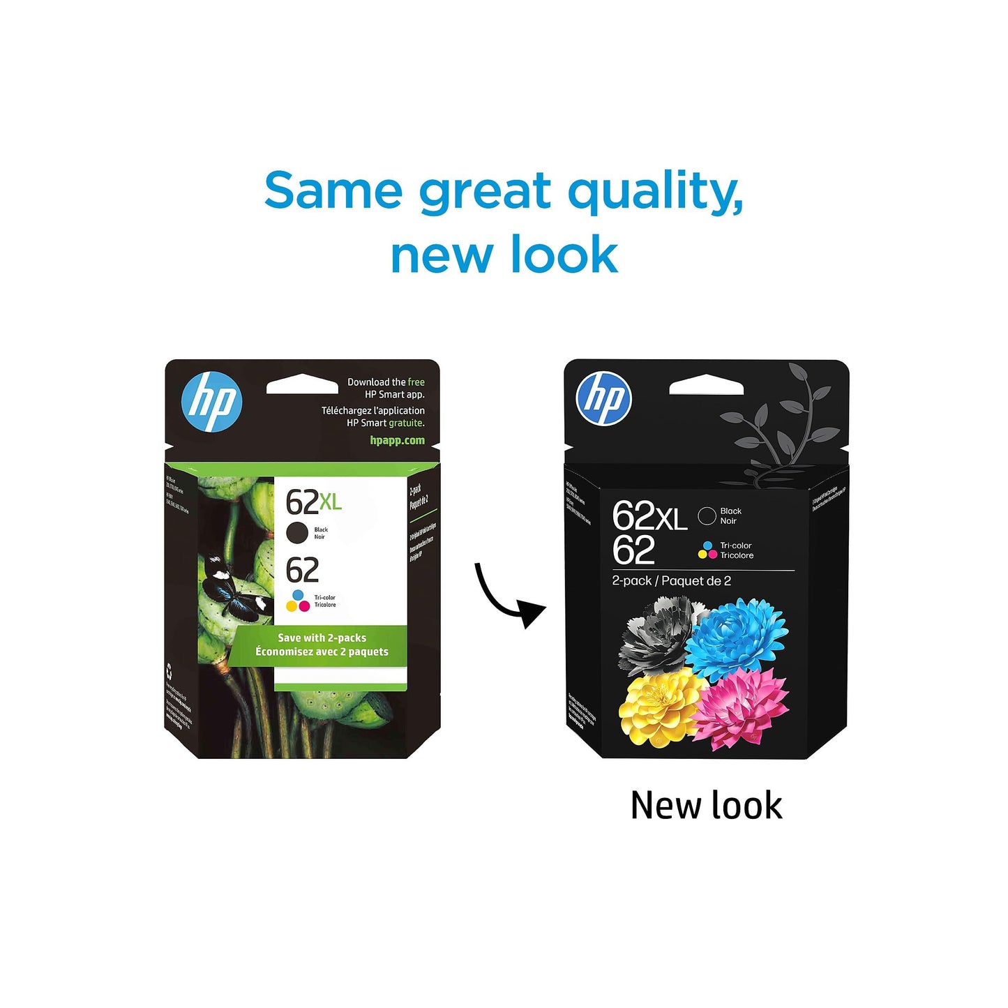 HP 62 Ink Cartridge, Black XL and Tri-Color (Black XL + CMY)