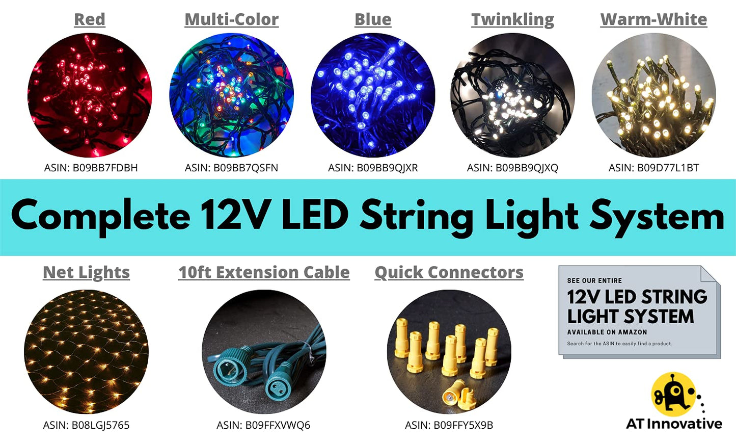 33ft 100-LED Outdoor Waterproof Warm White String Lights - Works with Low Voltage Landscape Lighting Systems (12V) (Product is not Compatible