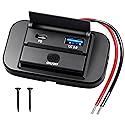 DAESENN 12V Flush Mount USB Charger with Power Switch, Multi-Port Car Charger for RV, Boat, Car, Bus, ATV, Motorcycle - Panel Mount Charging