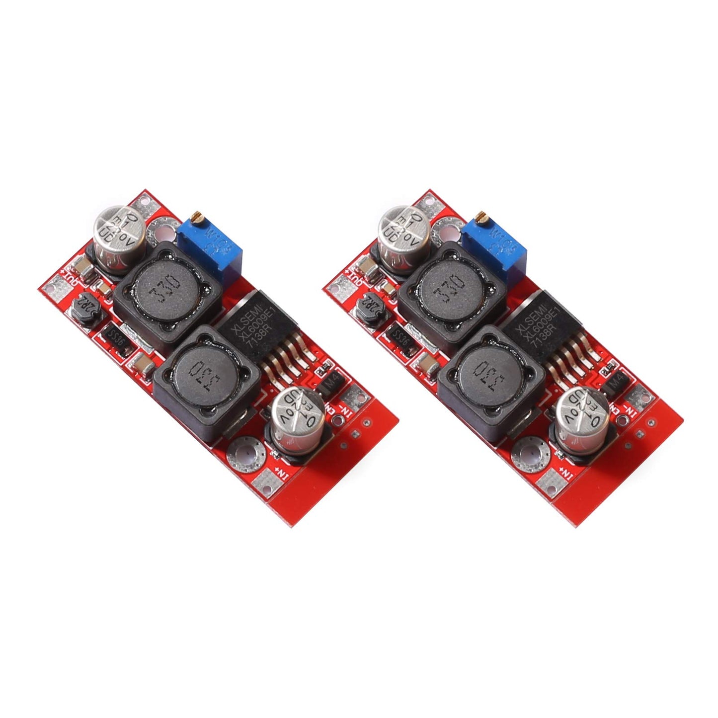 DEVMO 2PCS XL6009 Boost Buck DC-DC Adjustable Step-UP Down Power Converter Module Solar Voltage Replaces LM2577 Compatible with Ar-duino,Raspberry…