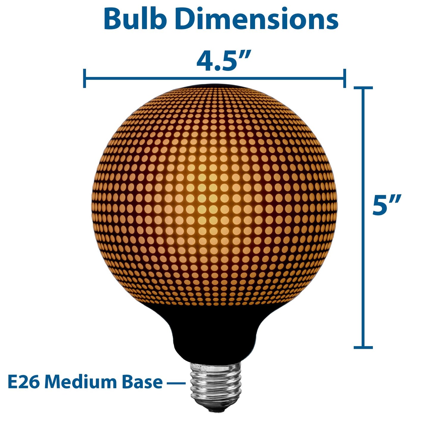 Festive Living 4.5" G125 Decorative LED Bulb, Dimmable, E26 Medium Base