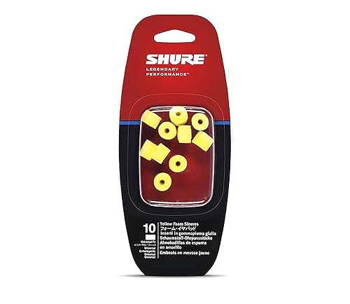Shure EAYLF1-10 Yellow Foam Sleeves (10 Included/5 Pair), Replacements for E1, E3, E4, E5, SCL3, SCL4, SCL5, SE110, SE210, SE310, SE420, SE530, SE112
