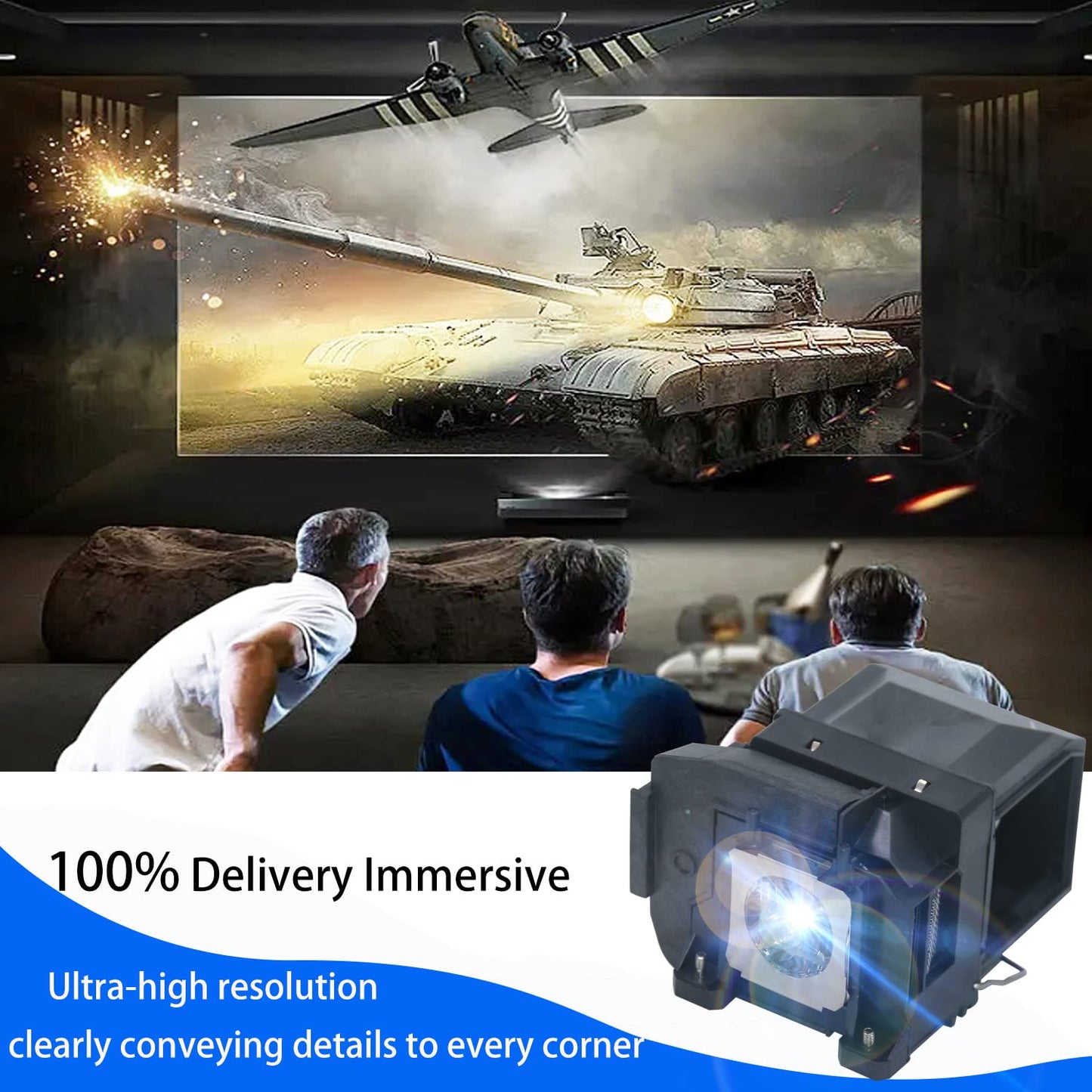 iQubay A+ Quality ELPLP85 V13H010L85 for Epson PowerLite Home Cinema 3000 3100 3200 3500 3600e 3700 3800 3900 EH-TW6600 EH-TW6600W EH-TW6700W