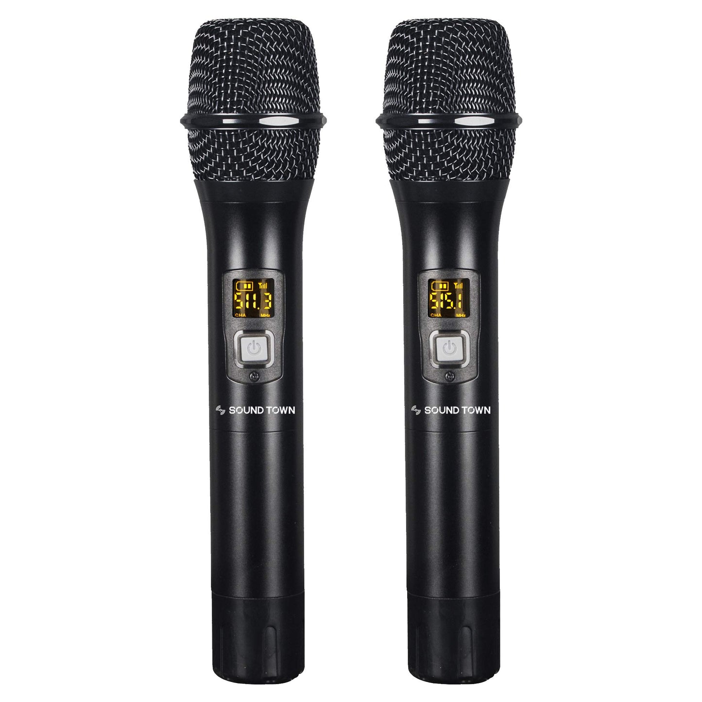 Sound Town 200-Channel Professional UHF Wireless Microphone System with 2 Handheld Microphones, for Church, Business Meeting, Outdoor Wedding and