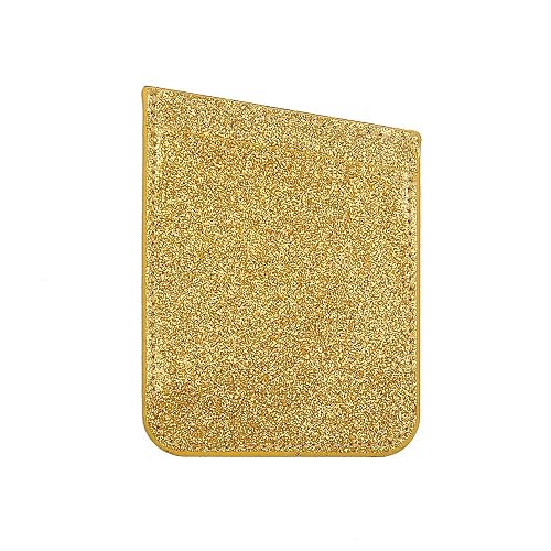 CUBE Stick On - Ultra-Thin Wallet/Card Holder for iPhone/Samsung/LG & More - Golden Glitter