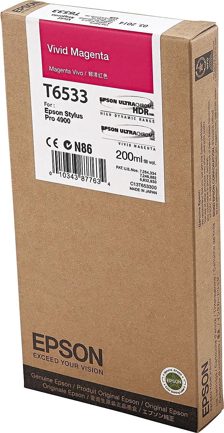 Epson T653300 Ink Cartridge (Magenta) in Retail Packaging