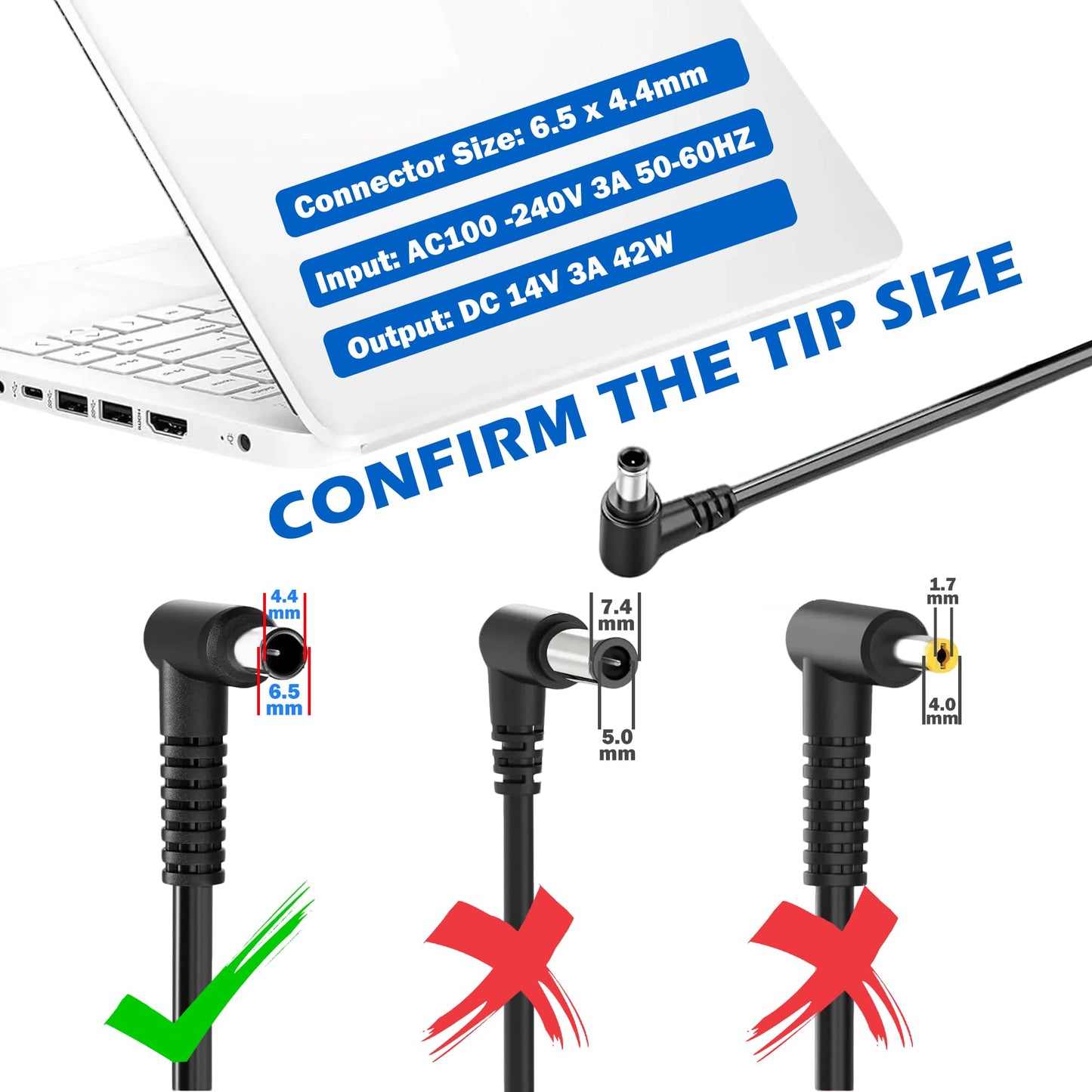 14V 3A Power Adapter for Samsung Monitor Compatible with 15 "17" 18" 19" 20" 22" 23" 24" 27" 32" Inch SyncMaster Series dc 14v Power Cord Samsung…