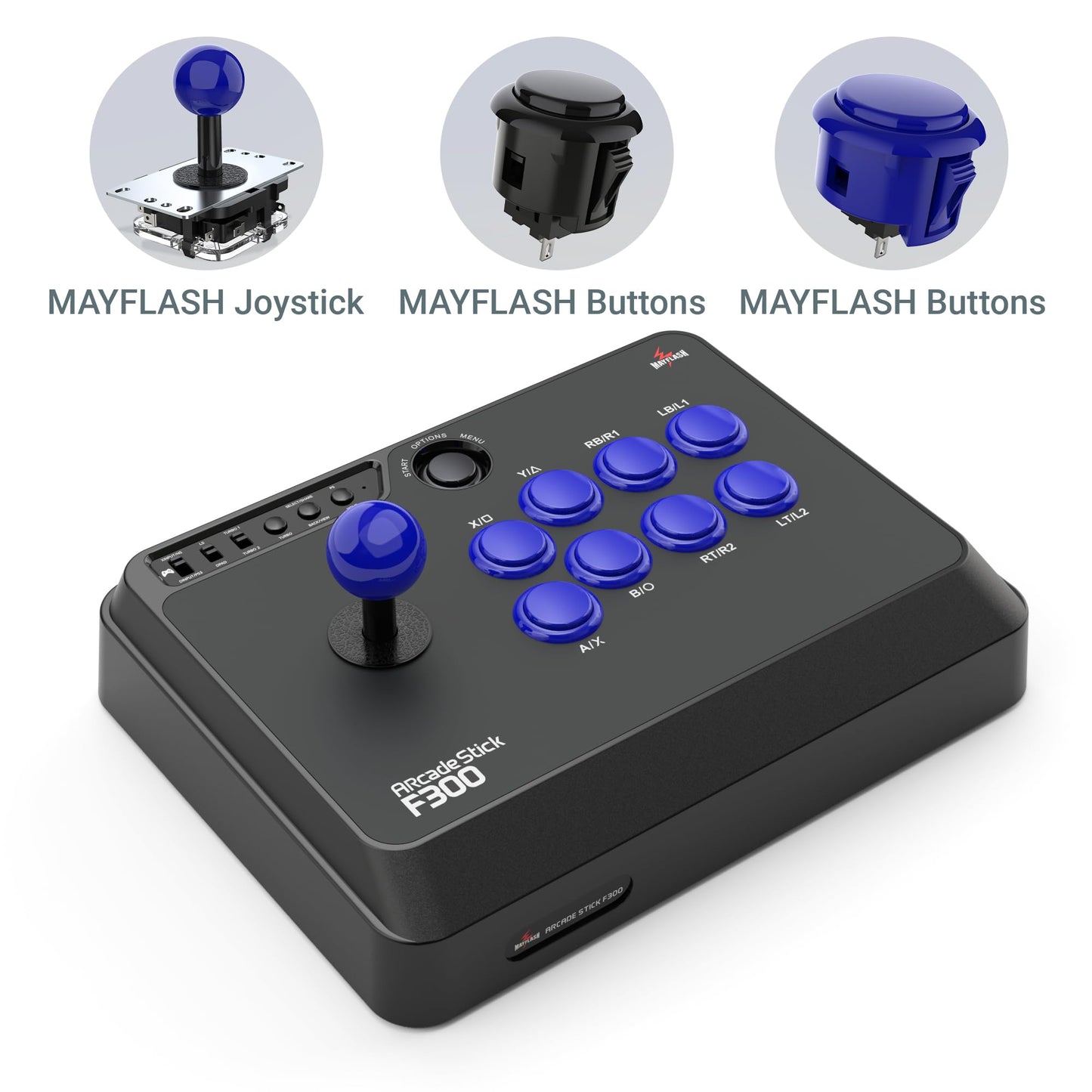 MAYFLASH F300 Arcade Fight Stick Joystick for Switch/Switch 2, PS4, PS3, Xbox Series S/X, Xbox One, Xbox 360, macOS, Windows, Steam Deck and more
