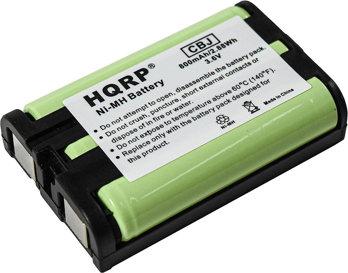 HQRP Phone Battery Compatible with Panasonic KX-TGA301, KX-TGA351, KX-TGA600, KX-TGA600B, KX-TGA600M, KX-TGA600S, KX-TGA601 Cordless Telephone