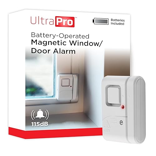 UltraPro Personal Security Window and Door Alarm, 1 Pack, DIY Protection, Burglar Alert, Wireless Chime/Alarm, Easy Installation, Home Security, Ideal