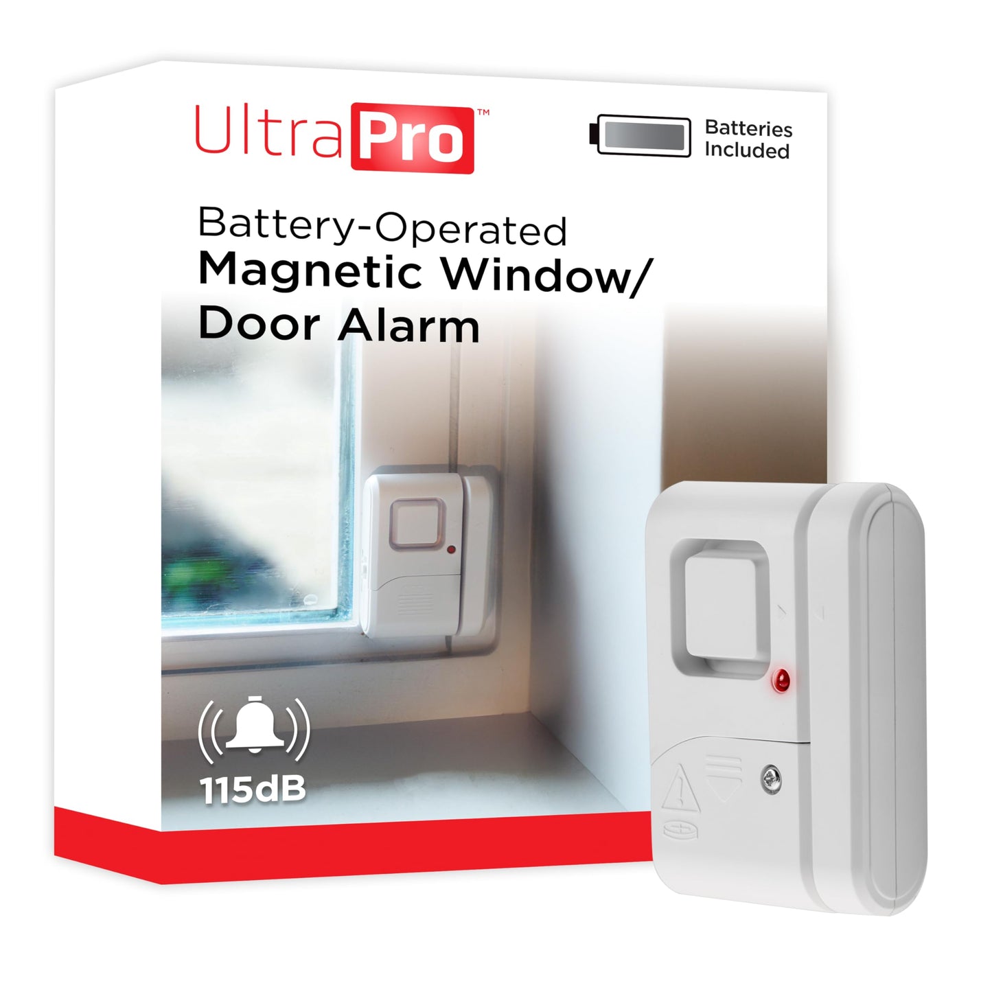 UltraPro Personal Security Window and Door Alarm, 1 Pack, DIY Protection, Burglar Alert, Wireless Chime/Alarm, Easy Installation, Home Security, Ideal