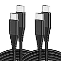 60W USB C to USB C Cable Charger Cord 6ft 2Pack for Samsung S25 Ultra/S25 Plus/S22 S24 S24+/S23 Ultra S20/S21 FE,Galaxy Note 20/10 A55 5G A25,Pixel 6
