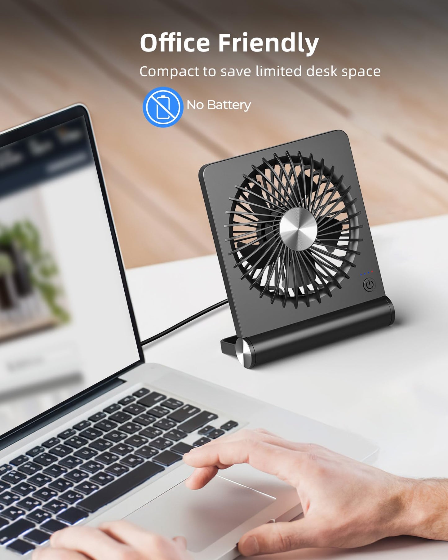 Koonie USB Desk Fan, Strong Wind Ultra Quiet Small Mini Fan