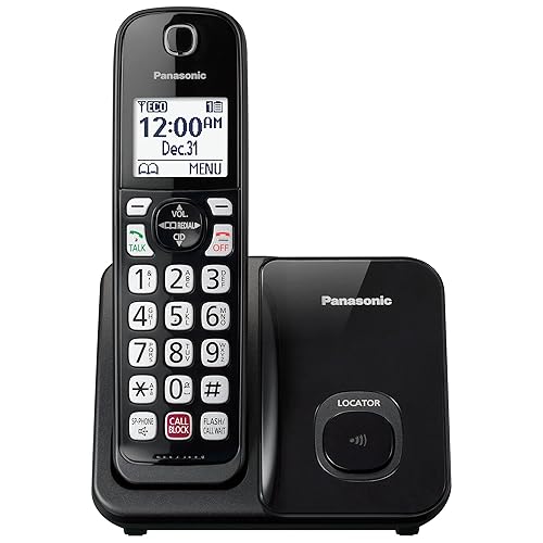 Panasonic Cordless Phone with Advanced Call Block, Bilingual Caller ID, Easy to Read Large High-Contrast Display, Expandable System with 1 Handset