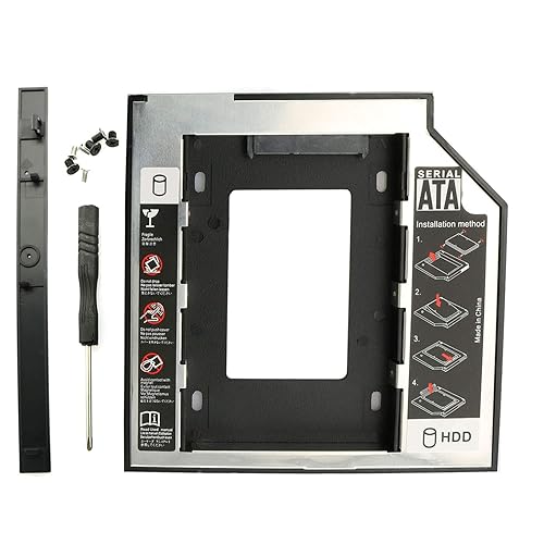 RLECS HDD SSD Caddy Adapter SATA 3.0 Interface Laptop Hard Disk Holder 9.5mm Hard Drive Mounting Bracket for CD DVD ROM Optical Bay 2.5 inch