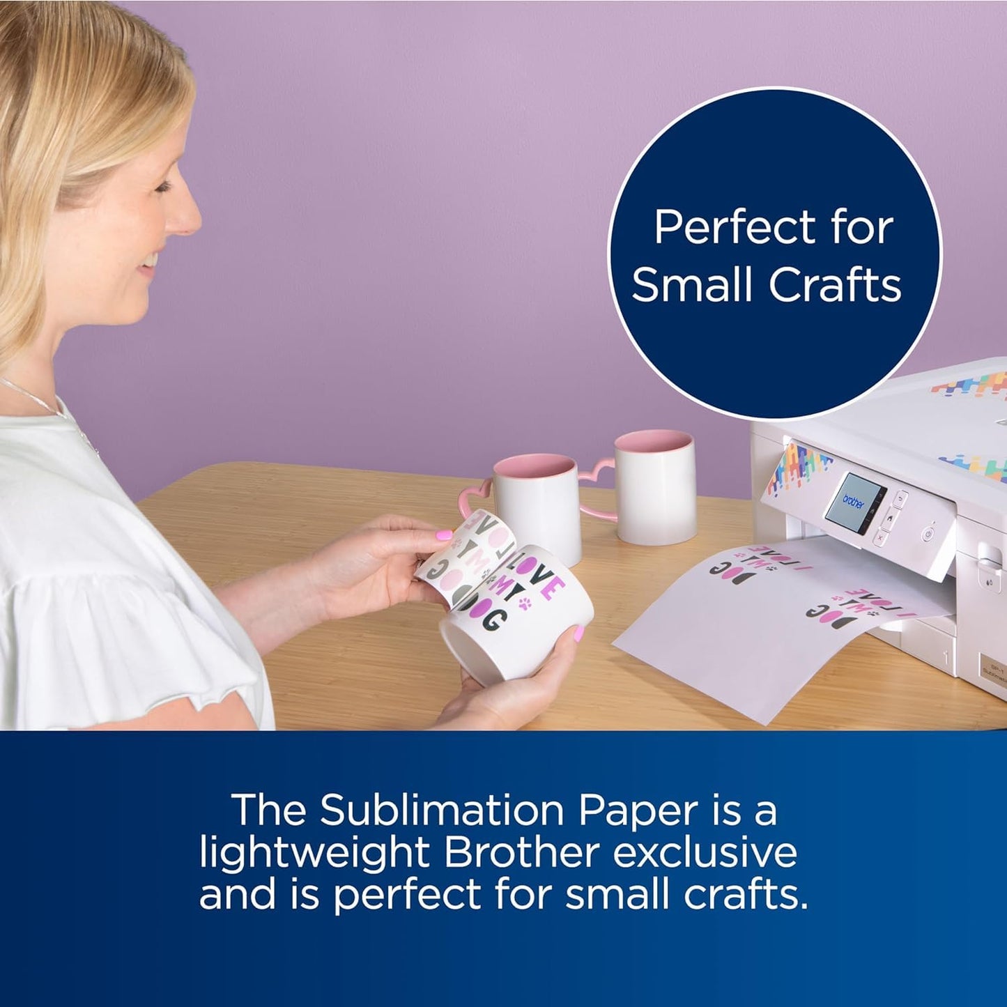 Brother Sublimation Printer, Color Ink Cartridge Set and 100 Sheets Sublimation Paper