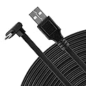 LEFXMOPHY Micro USB 90 Degree Cable Down Angle for WYZE Cam Pan V3 L-Shape Connector Right Angle Flat Extension Charging Cord, 10ft Long Black