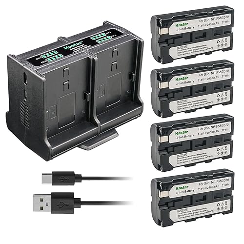 Kastar 4-Pack Battery and Quadruple Charger Compatible with Sony CCD-TRV81 CCD-TRV815 CCD-TRV82 CCD-TRV85 CCD-TRV86 CCD-TRV87 CCD-TRV88 CCD-TRV90