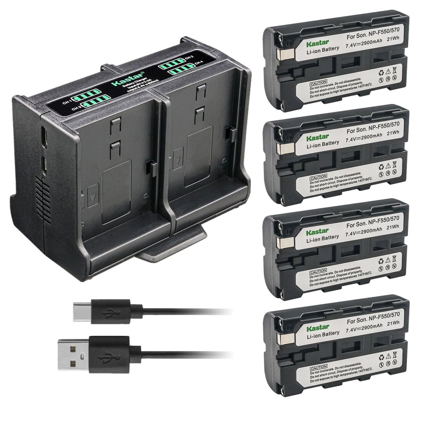 Kastar 4-Pack Battery and Quadruple Charger Compatible with Sony CCD-TRV81 CCD-TRV815 CCD-TRV82 CCD-TRV85 CCD-TRV86 CCD-TRV87 CCD-TRV88 CCD-TRV90