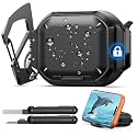 MoKo for AirPods Pro 3 Case with Secure Lock - IP68 Waterproof Case for iPods Pro 3, Military-Grade Protective Cover Earpods Pro 3 with Keychain