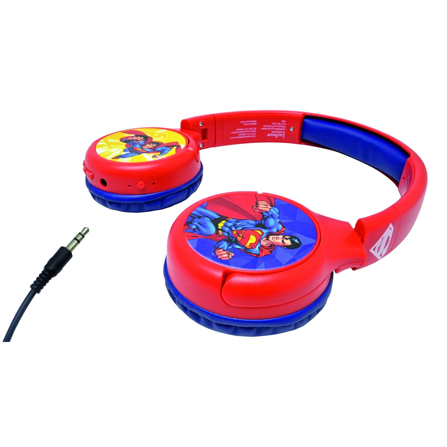 LEXiBOOK - Superman - Kids’ 2-in-1 Bluetooth and Wired Headphones - Stereo, Wireless, Wired, Limited Volume, Foldable, Adjustable, for Boys/Girls…