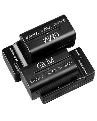 GVM 2 Pack NP-F750/770 Battery and Charger 4400mAh for Sony NP-F975, NP-F960, NP-F950, NP-F930, NP-F770, NP-F750, NP-F550, DCR, DSR, HDR, FDR, HVR