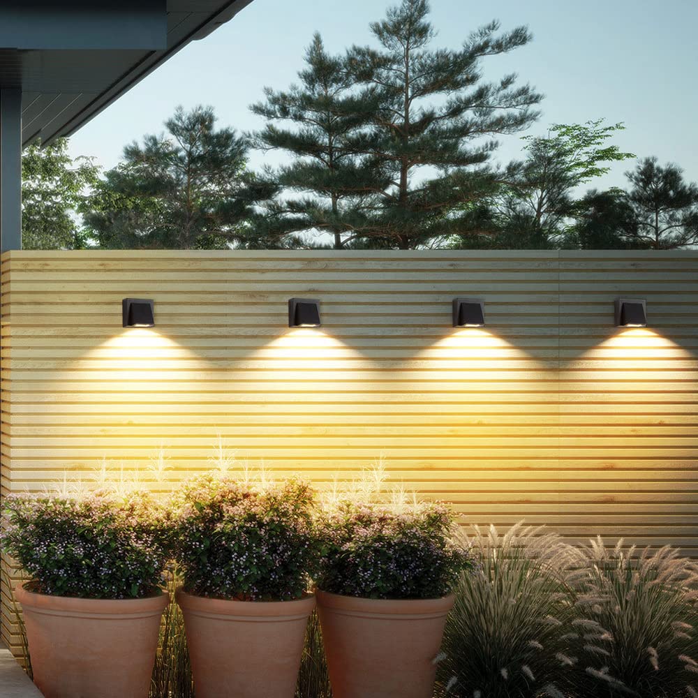 BRILLRAYDO 3W LED Outdoor Exterior Wall Step Down Light Fixture Lamp Black Finish Warm White