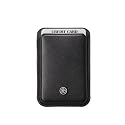 Cross Magnetic Phone Wallet, Cell Phone Card Holder, RFID-Blocking, Genuine Saffiano Leather Wallet Attachment for Mobile - Black