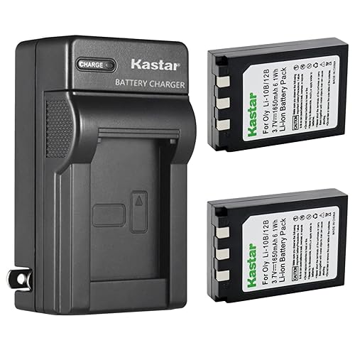 Kastar 2-Pack Battery and AC Wall Charger Replacement for Olympus Camedia C-50 Zoom, Camedia C-60 Zoom, Camedia C-70 Zoom, Camedia C-470 Zoom, Camedia