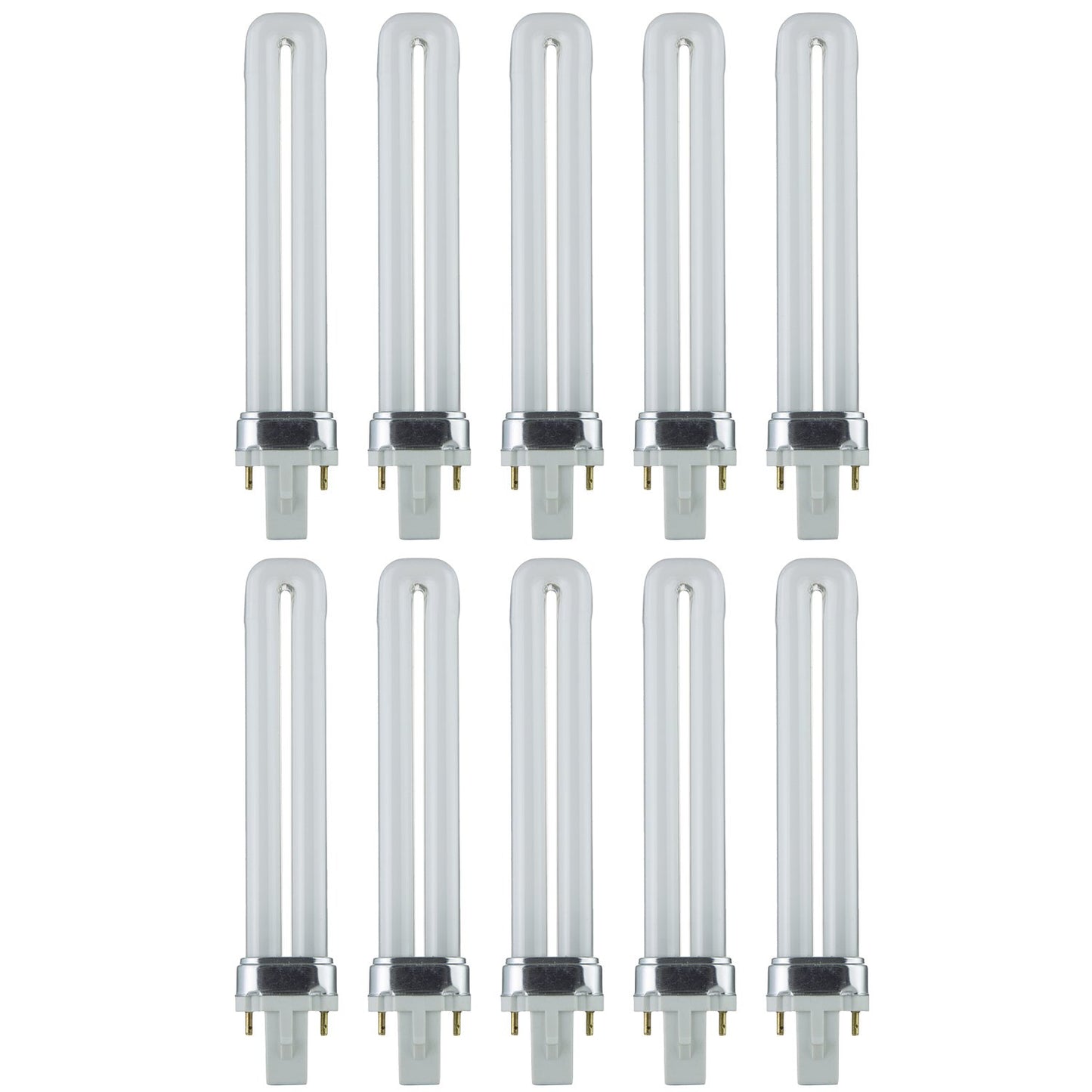Sunlite PL9/SP41K/10PK 2-Pin Fluorescent 9W 4100K Cool White U Shaped PL CFL Twin Tube Plugin Light Bulbs with G23 Base (10 Pack)