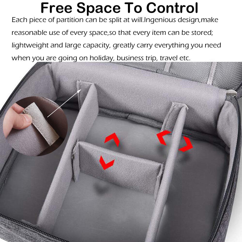 dealcase Electronics Organizer Waterproof Carrying Case - Durable Small Electronics Accessories Storage Bag Compatible Laptop Charger Various USB