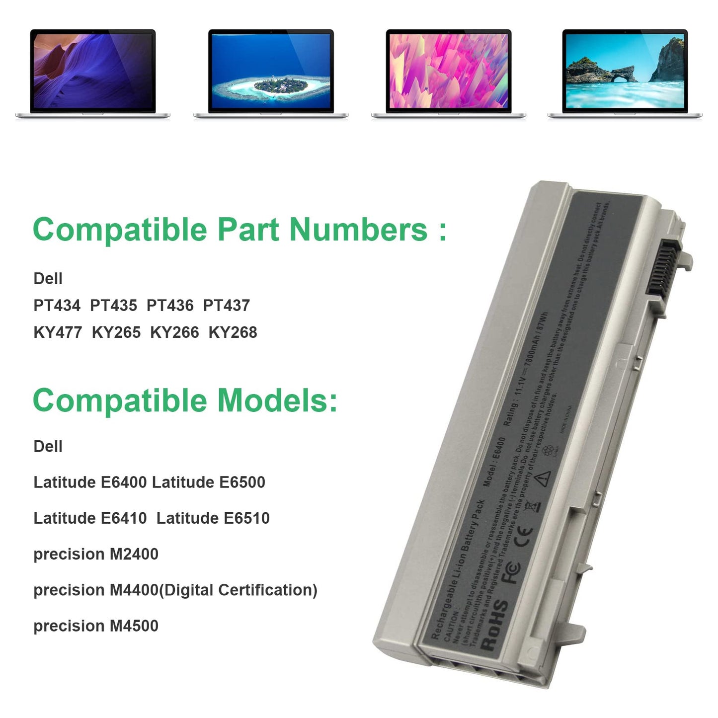 Fancy Buying 9 Cell Laptop Battery Replace for Dell Latitude E6400 E6410 E6500 E6510 MP490 4m529 pt434 ky265 312-0749 4N369 MP303 - High Performance